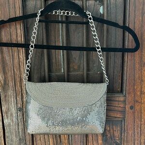 Whiting & Davis Silver Mesh Shoulder Bag